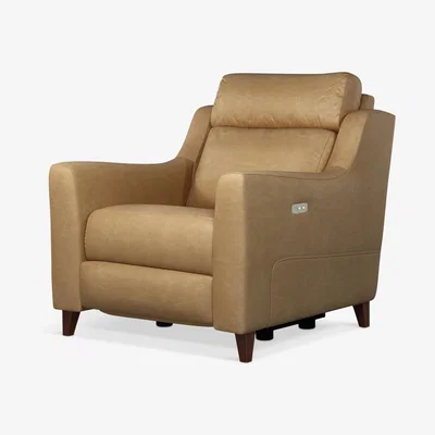 John Lewis John Lewis & Partners Elevate Power Recliner Leather Armchair, Dark Leg