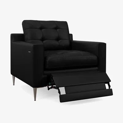 John Lewis John Lewis Draper II Motion Leather Armchair, Metal Leg
