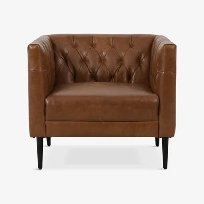 John Lewis Halo Williams Leather Armchair, Vintage Soft Camel