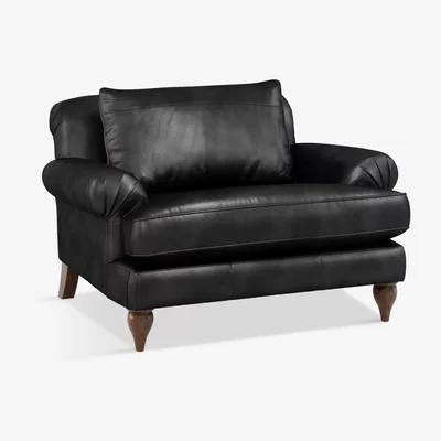 John Lewis Croft Collection Findon Leather Snuggler, Dark Leg