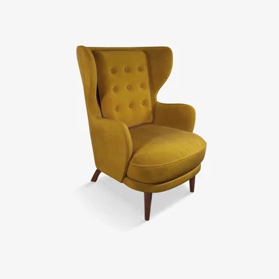 John Lewis John Lewis & Partners Canopy Armchair, Dark Leg, Saffron Velvet