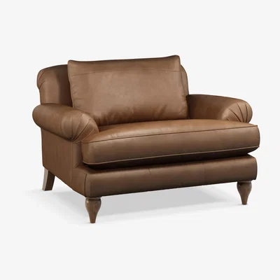 John Lewis Croft Collection Findon Leather Snuggler, Dark Leg