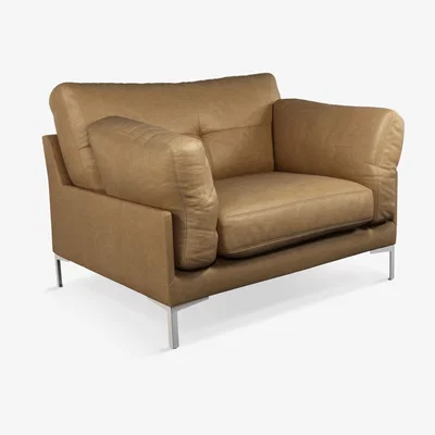 John Lewis John Lewis & Partners Java II Leather Armchair, Metal Leg