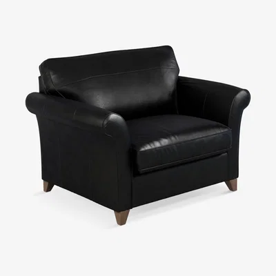 John Lewis John Lewis & Partners Charlotte Leather Snuggler, Dark Leg