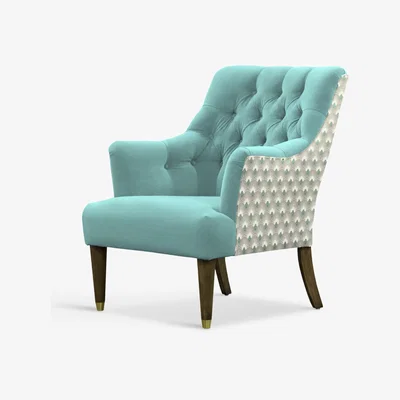 John Lewis Parker Knoll Fitzrovia Armchair, Bracklyn Teal with Charlotte Teal Back