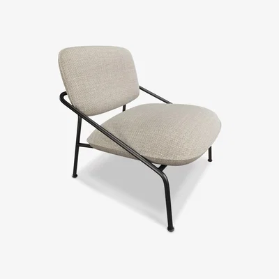 John Lewis ANYDAY John Lewis & Partners Slipper Lounge Chair, Black Metal Frame