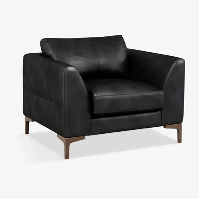 John Lewis John Lewis & Partners Belgrave Leather Armchair, Dark Leg