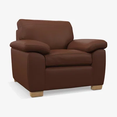 John Lewis John Lewis Camden Leather Armchair, Light Leg
