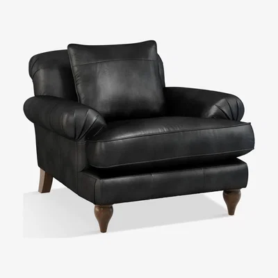 John Lewis Croft Collection Findon Leather Armchair, Dark Leg