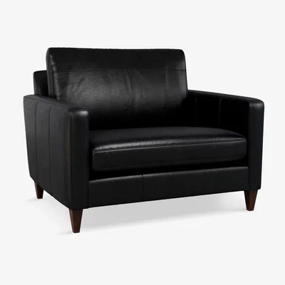 John Lewis John Lewis & Partners Bailey Leather Snuggler, Dark Leg