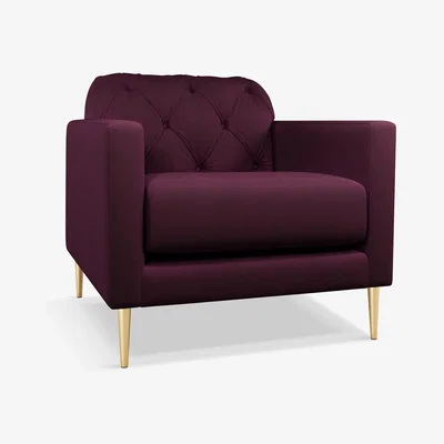 John Lewis Swoon Mendel Armchair, Gold Leg