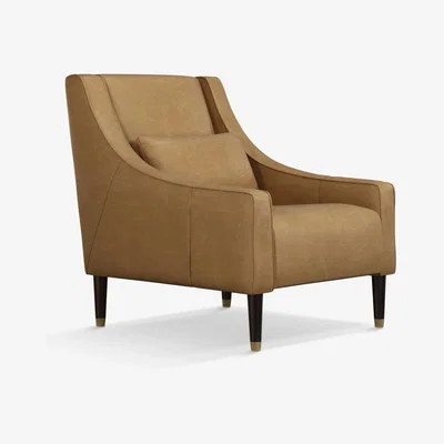 John Lewis John Lewis & Partners Swept Leather Armchair, Dark Leg