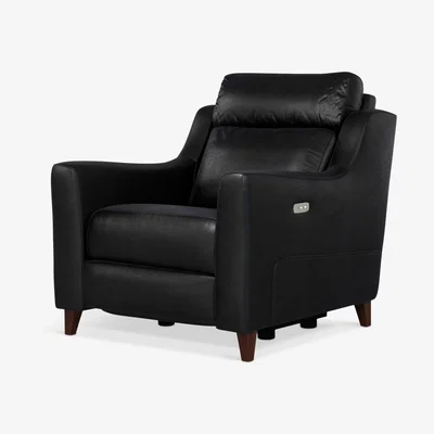 John Lewis John Lewis & Partners Elevate Power Recliner Leather Armchair, Dark Leg