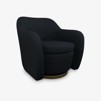John Lewis John Lewis & Partners Snuggle Accent Swivel Chair, Gold Base