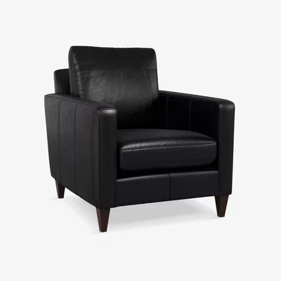 John Lewis John Lewis & Partners Bailey Leather Armchair, Dark Leg
