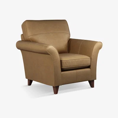 John Lewis John Lewis & Partners Charlotte High Back Leather Armchair, Dark Leg