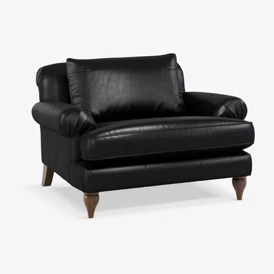 John Lewis Croft Collection Findon Leather Snuggler, Dark Leg