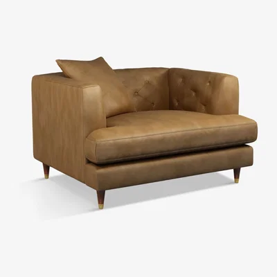 John Lewis John Lewis & Partners Chester Leather Snuggler, Dark Leg