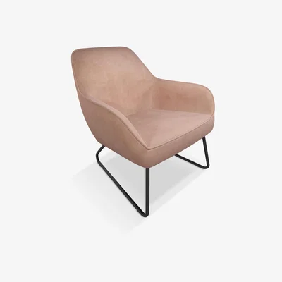 John Lewis ANYDAY John Lewis & Partners Form Velvet Accent Chair, Black Metal Leg