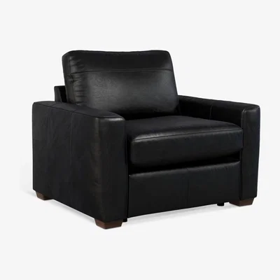 John Lewis John Lewis & Partners Oliver Leather Snuggler, Dark Leg
