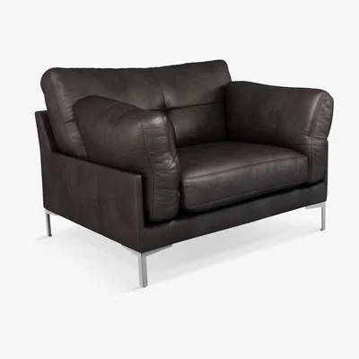 John Lewis John Lewis & Partners Java II Leather Armchair, Metal Leg
