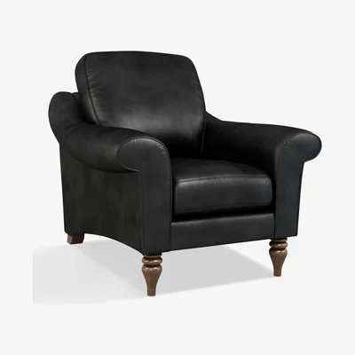 John Lewis John Lewis & Partners Camber Leather Armchair, Dark Leg