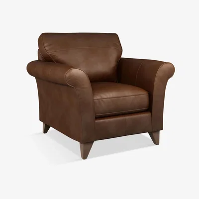 John Lewis John Lewis & Partners Charlotte Leather Armchair, Dark Leg