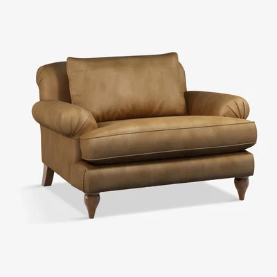 John Lewis Croft Collection Findon Leather Snuggler, Dark Leg