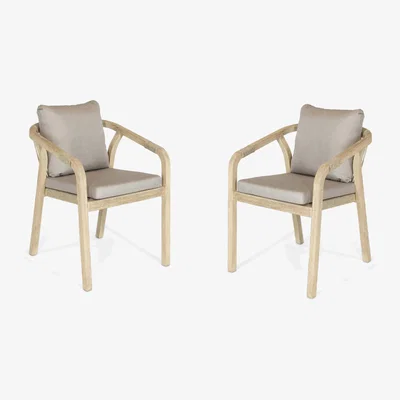 John Lewis KETTLER Cora Rope Garden Dining Armchairs, Set of 2, FSC-Certified (Acacia Wood), Natural