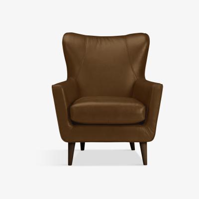 John Lewis John Lewis & Partners Thomas Leather Wing Chair, Dark Leg