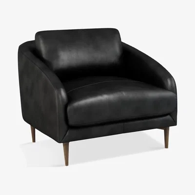 John Lewis John Lewis & Partners Cape Leather Armchair, Dark Leg