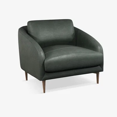 John Lewis John Lewis & Partners Cape Leather Armchair, Dark Leg