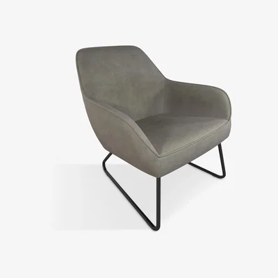 John Lewis ANYDAY John Lewis & Partners Form Velvet Accent Chair, Black Metal Leg