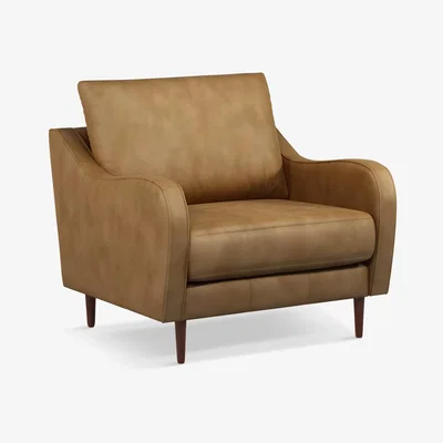 John Lewis John Lewis & Partners Harp High Back Leather Snuggler, Dark Leg