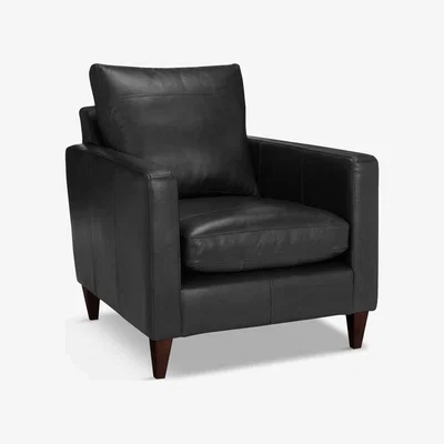 John Lewis John Lewis & Partners Bailey Leather Armchair, Dark Leg