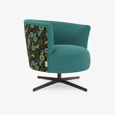 John Lewis Orla Kiely Lily Swivel Chair, Metal Base