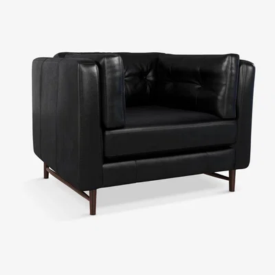 John Lewis John Lewis & Partners Booth Leather Snuggler, Dark Leg