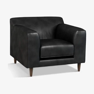 John Lewis John Lewis & Partners Billow Leather Armchair, Dark Leg