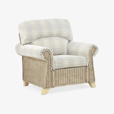 John Lewis Desser Clifton Rattan Athena Check Armchair, Grey