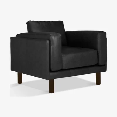 John Lewis Design Project by John Lewis No.002 Leather Armchair, Dark Leg