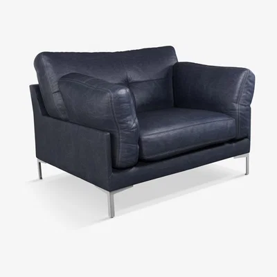 John Lewis John Lewis & Partners Java II Leather Armchair, Metal Leg