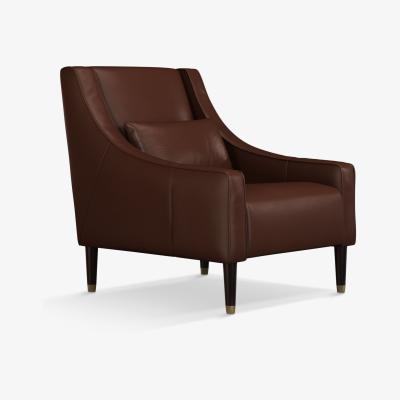 John Lewis John Lewis & Partners Swept Leather Armchair, Dark Leg