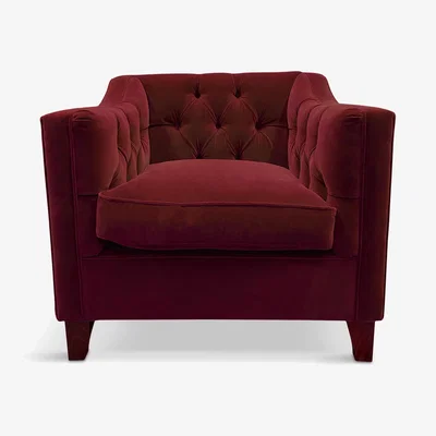 John Lewis Tetrad Canterbury Velvet Armchair, Dark Leg