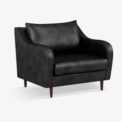 John Lewis John Lewis & Partners Harp Leather Snuggler, Dark Leg