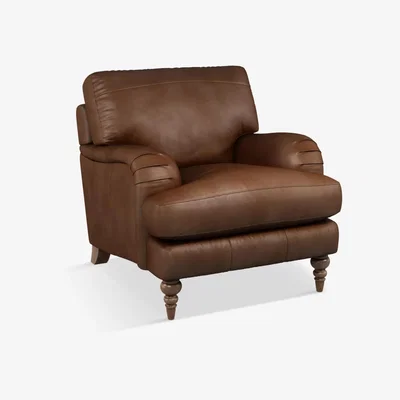 John Lewis John Lewis & Partners Otley Leather Armchair, Dark Leg