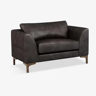 John Lewis John Lewis & Partners Belgrave Leather Snuggler, Dark Leg