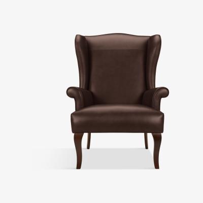 John Lewis John Lewis & Partners Shaftesbury Leather Wing Chair, Dark Leg