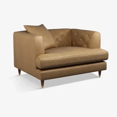 John Lewis John Lewis & Partners Chester Leather Snuggler, Dark Leg
