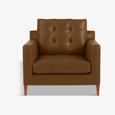 John Lewis John Lewis & Partners Draper Leather Armchair, Dark Leg