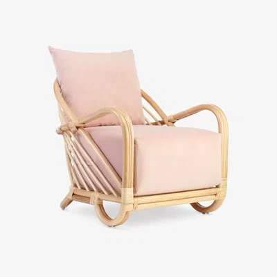 John Lewis Desser Arch Rattan Cane Lounge Chair, Natural/Pink